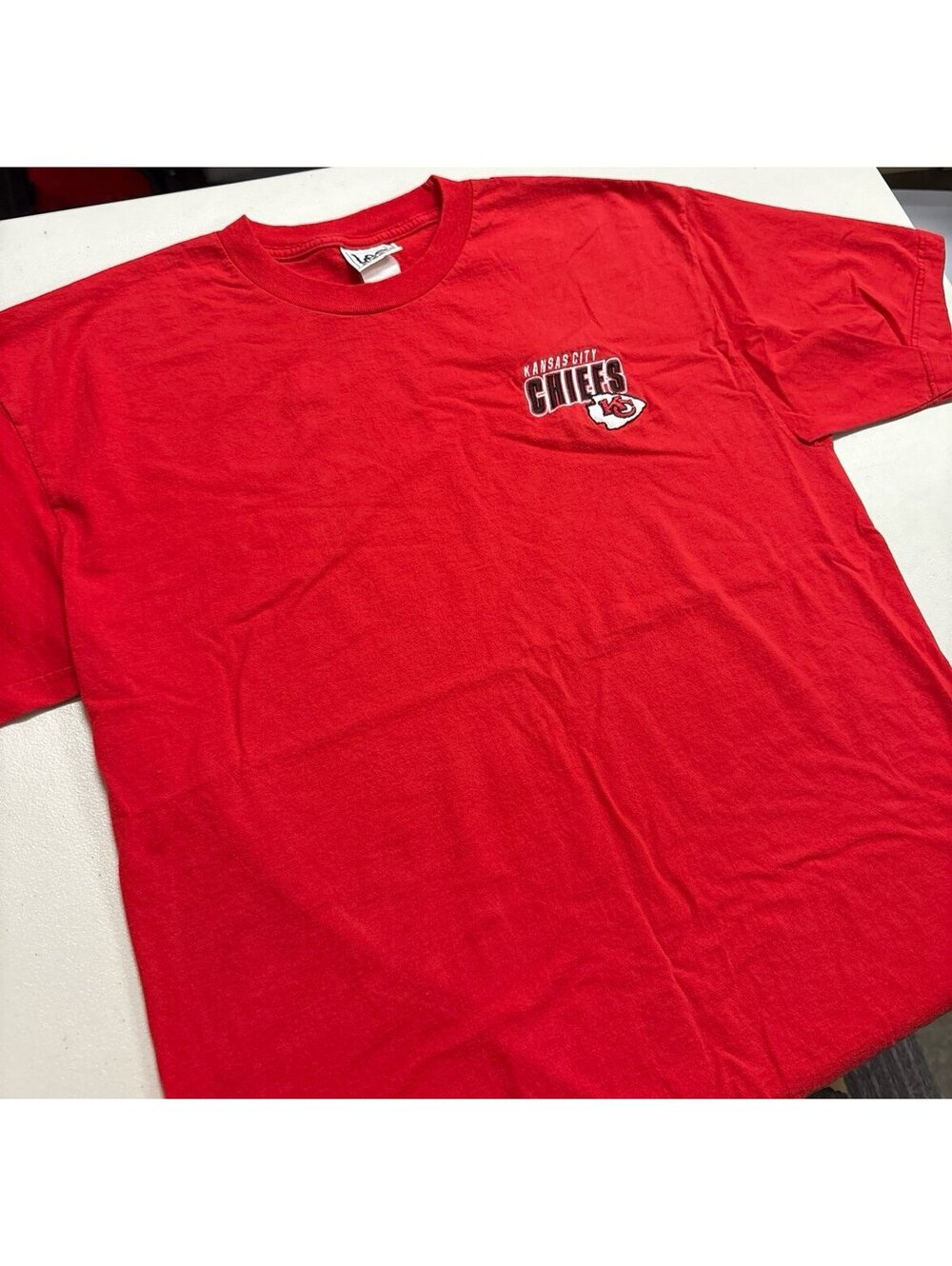 Vintage Y2K Kansas City Chiefs T Shirt Lee Sport Red Embroidered Logo NFL 2000